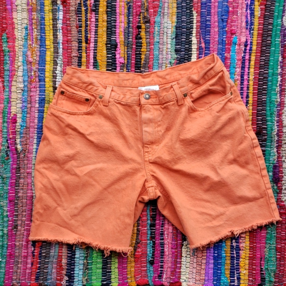 Vintage ORANGE Jeanology Cut Off Shorts 14p